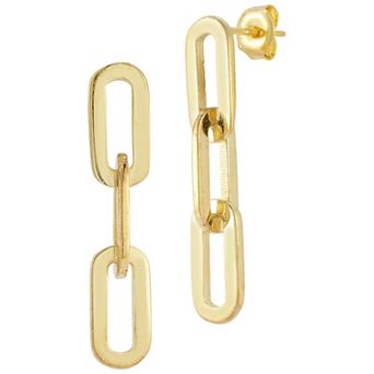 Sunkissed Sterling Sterling Silver Small Link Chain Drop Earrings