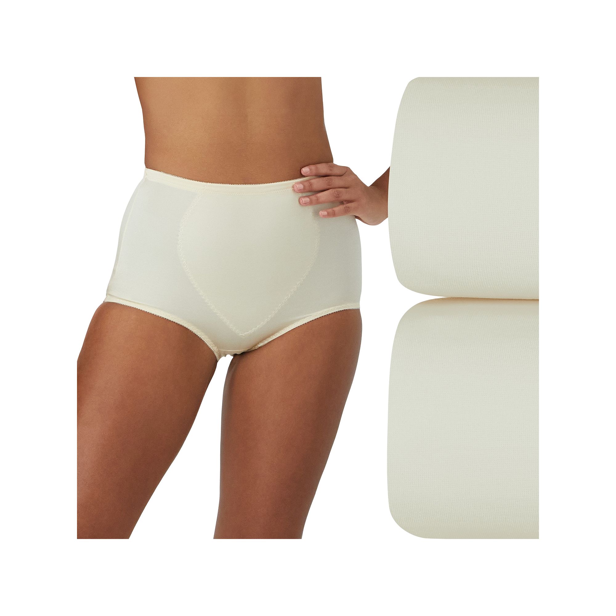 Bali 2-Pack Firm Control Tummy Panel Shaping Brief Panty X710, Womens, Siz