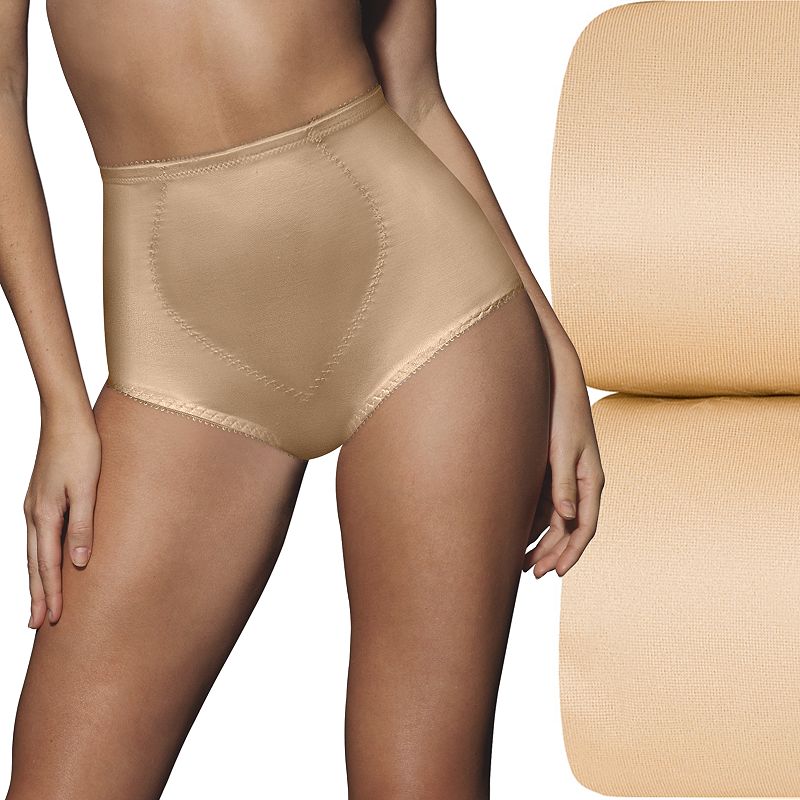 Bali 2-Pack Firm Control Tummy Panel Shaping Brief Panty X710, Women's, Size: XL, Nude