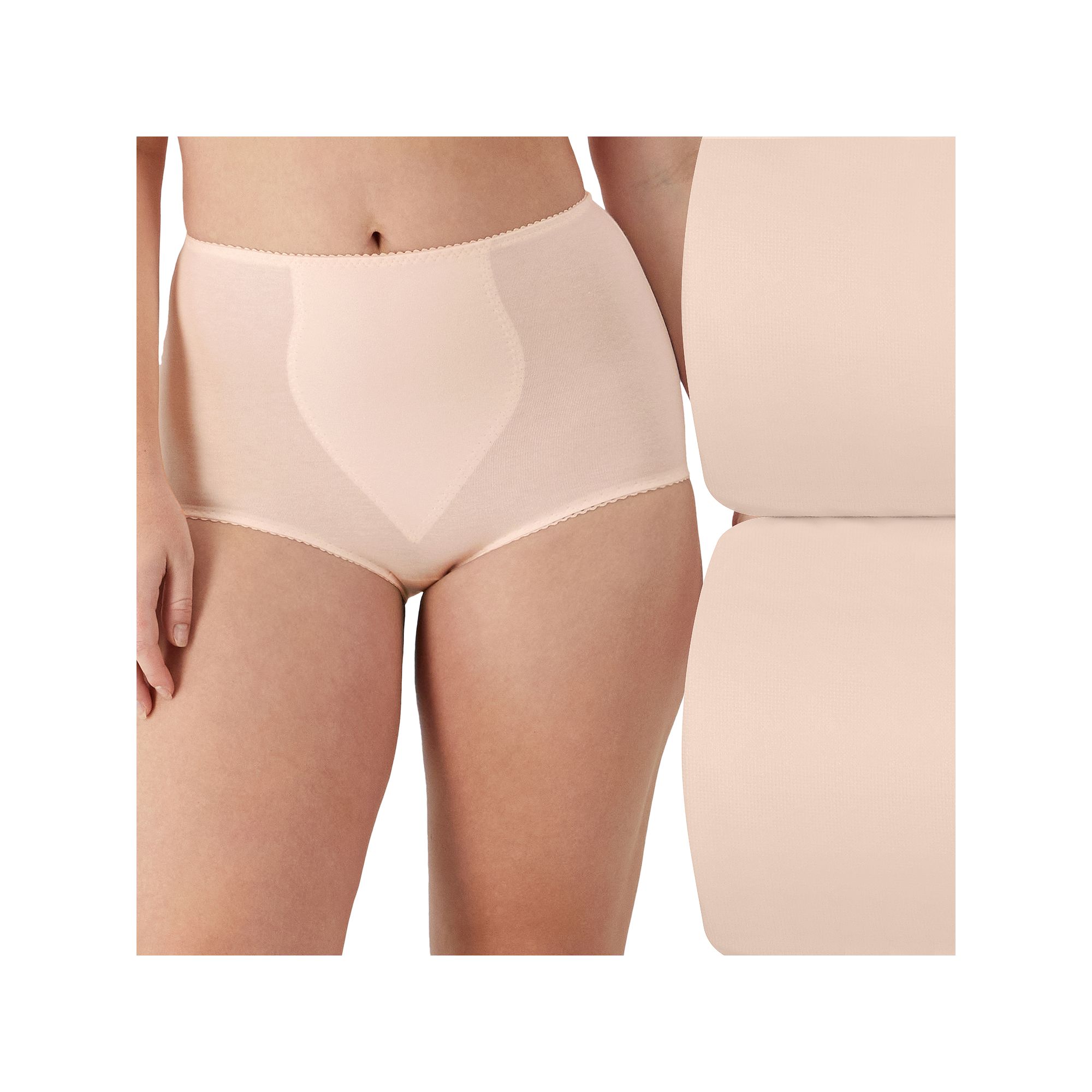 Bali 2-pack Cotton Stretch Light Control Shaping Brief Panty X037, Womens,