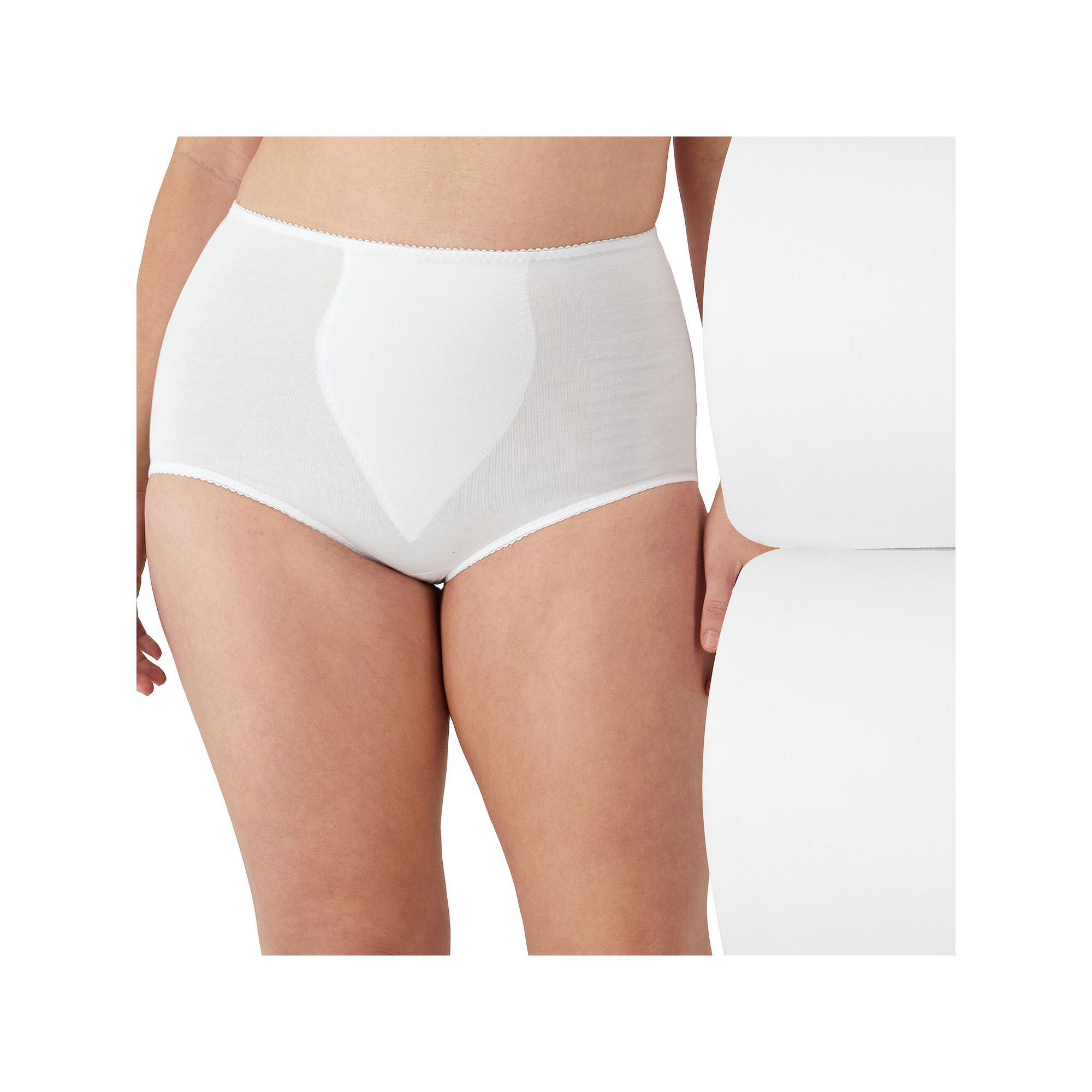 Bali 2-pack Cotton Stretch Light Control Shaping Brief Panty X037, Womens,