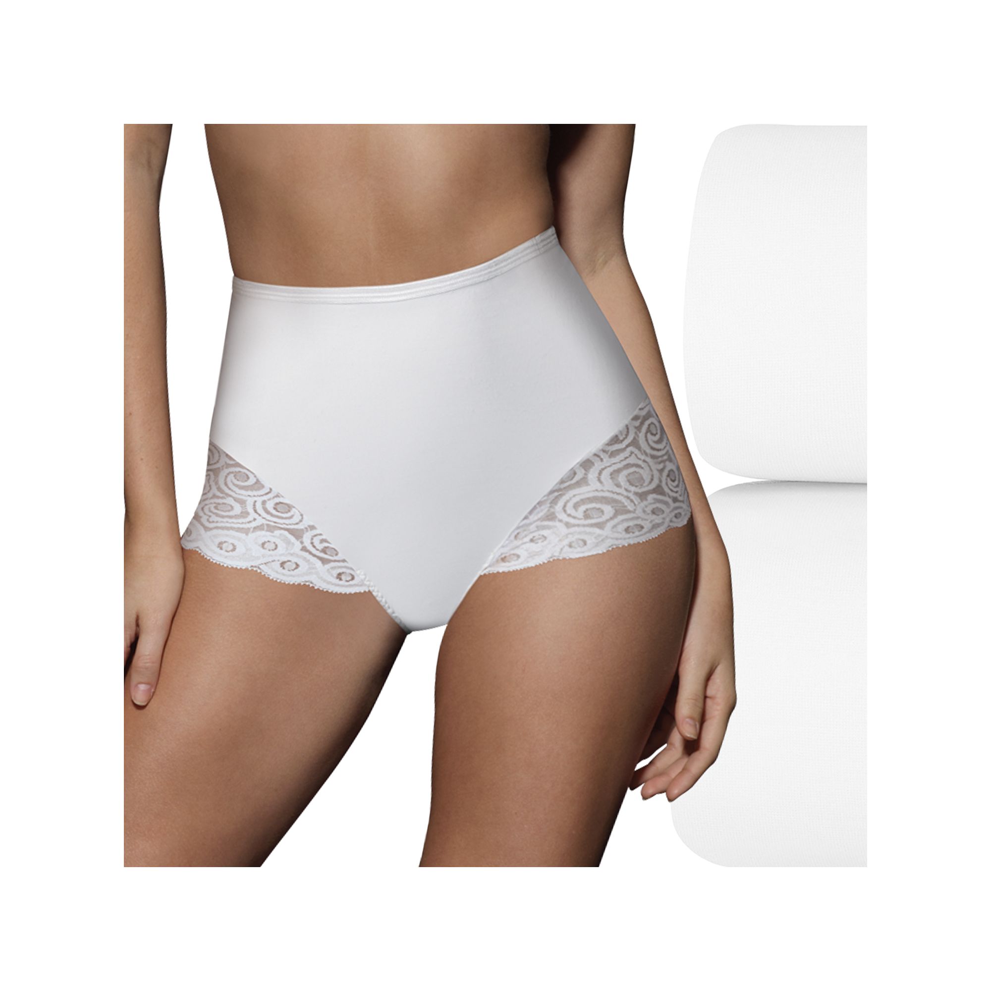 Bali® 2-pack Firm Control Shaping Lace Brief Panty X054, Womens, Size: Me
