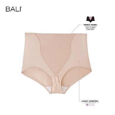 Bali 2-pack Double Support Light Control Shaping Brief Panty with Lace X372