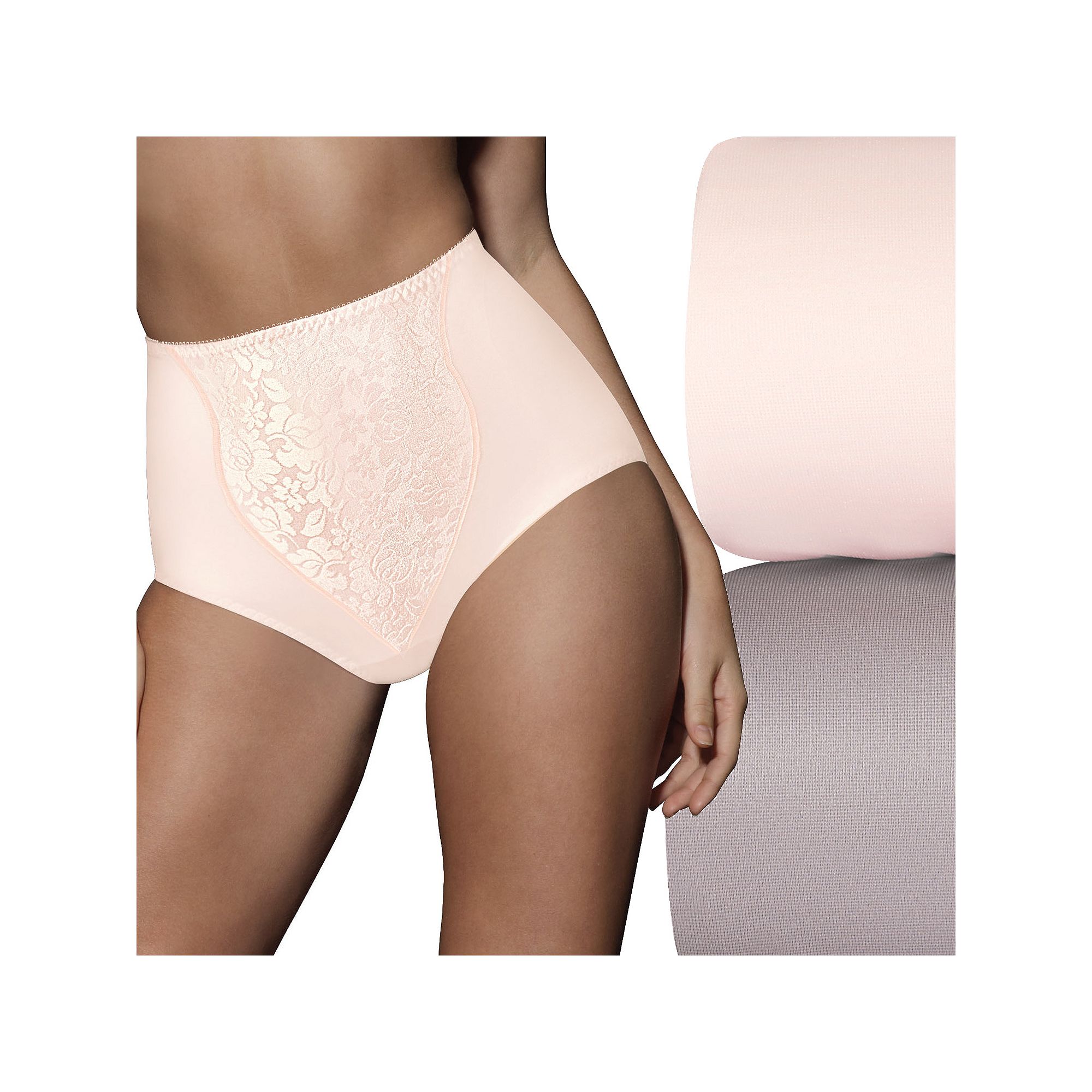Bali 2-pack Double Support Light Control Shaping Brief Panty with Lace X372