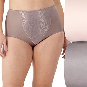 Bali 2-pack Double Support Light Control Shaping Brief Panty with Lace X372