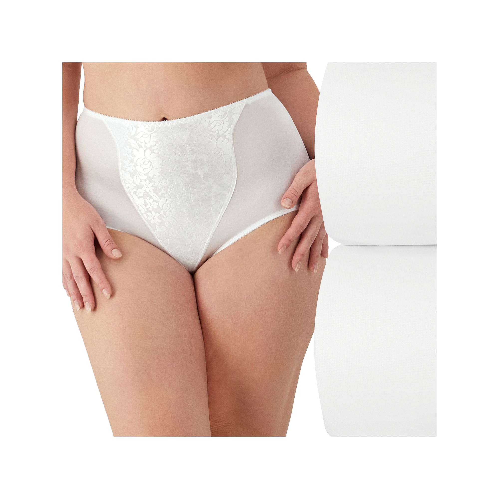 Bali 2-pack Double Support Light Control Shaping Brief Panty with Lace X372