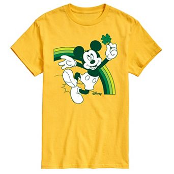 Disney's Mickey Mouse Men's Green Rainbow Graphic Tee
