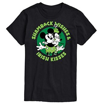 Disney's Mickey & Minnie Mouse Men's Shamrock Wishes Graphic Tee