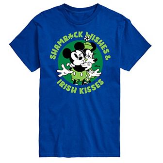 Disney's Mickey & Minnie Mouse Men's Shamrock Wishes Graphic Tee