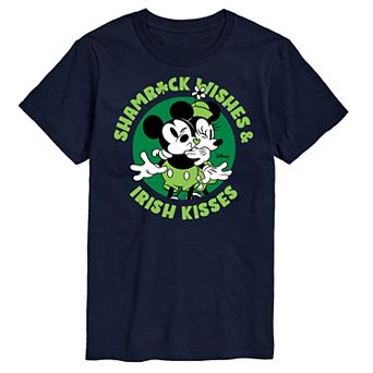 Disney's Mickey & Minnie Mouse Men's Shamrock Wishes Graphic Tee
