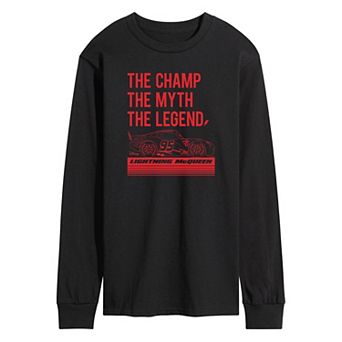 Disney / Pixar's Cars Lightening McQueen Men's The Champ Myth Legend Long Sleeve Graphic Tee