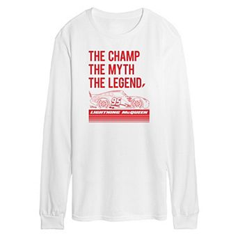Disney / Pixar's Cars Lightening McQueen Men's The Champ Myth Legend Long Sleeve Graphic Tee