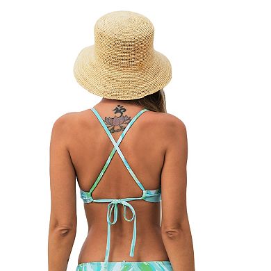 Women's CUPSHE Abstract Greenery Print Tie Back Bikini Top