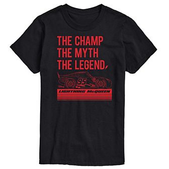 Disney / Pixar's Cars Lightening McQueen Men's The Champ Myth Legend Graphic Tee