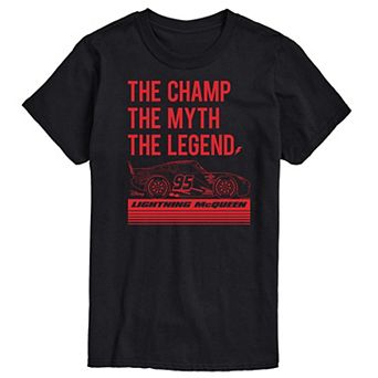 Disney / Pixar's Cars Lightening McQueen Men's The Champ Myth Legend Graphic Tee