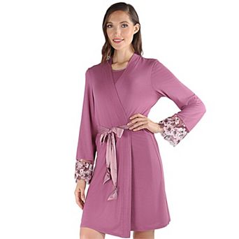 Women's Enchanted Romance Floral Accent Embroidered Robe