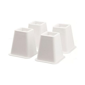 4 Pack Bed Risers, White High-Quality Furniture Risers 5 to 6 in - Furniture Riser
