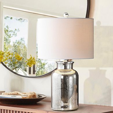 Emilia Trellis Pattern Glass Led Table Lamp