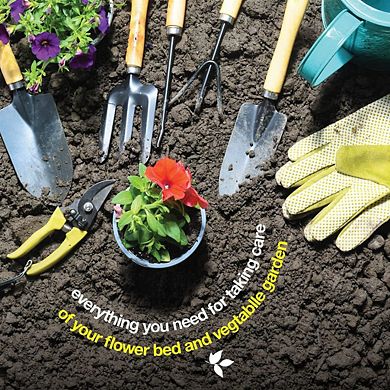 Complete Garden Tool Kit Comes With Bag & Gloves,Garden Tool Set with Spray-Bottle