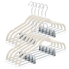 Quality Hangers Acrylic Hangers With Clips for Skirt/Pants