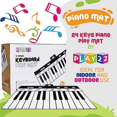 Keyboard Playmat 71" - 24 Keys Piano Play Mat has Record, Playback, Demo, Play, Adjustable Vol.