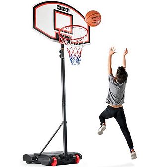 Kids Adjustable Basketball Hoop Height 5-7 FT - Basketball Hoop Stand with Wheels & Fillable Base