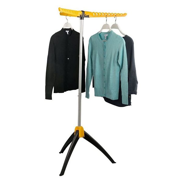 Foldable Clothes Drying Rack Portable Garment Rack in Yellow Drying