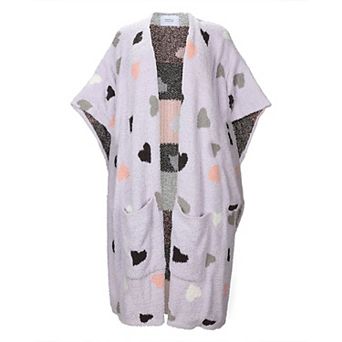 Women's Hearts Cozy Knit Wearable Throw Robe