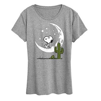 Women's Peanuts Snoopy Desert On Moon Graphic Tee