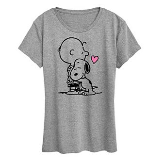 Women's Peanuts Snoopy & Charlie Brown Hug Graphic Tee