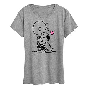 Women's Peanuts Snoopy & Charlie Brown Hug Graphic Tee