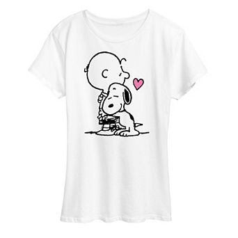 Women's Peanuts Snoopy & Charlie Brown Hug Graphic Tee