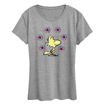 Women's Peanuts Woodstock Floral Graphic Tee