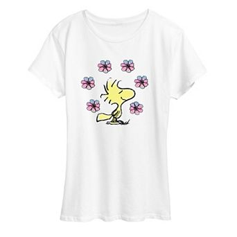 Women's Peanuts Woodstock Floral Graphic Tee