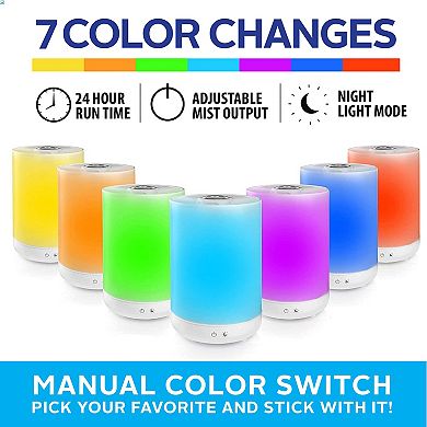 Bell+Howell One Gallon Ultrasonic Color Changing Top Fill Cool Mist Aroma Diffuser & Humidifier