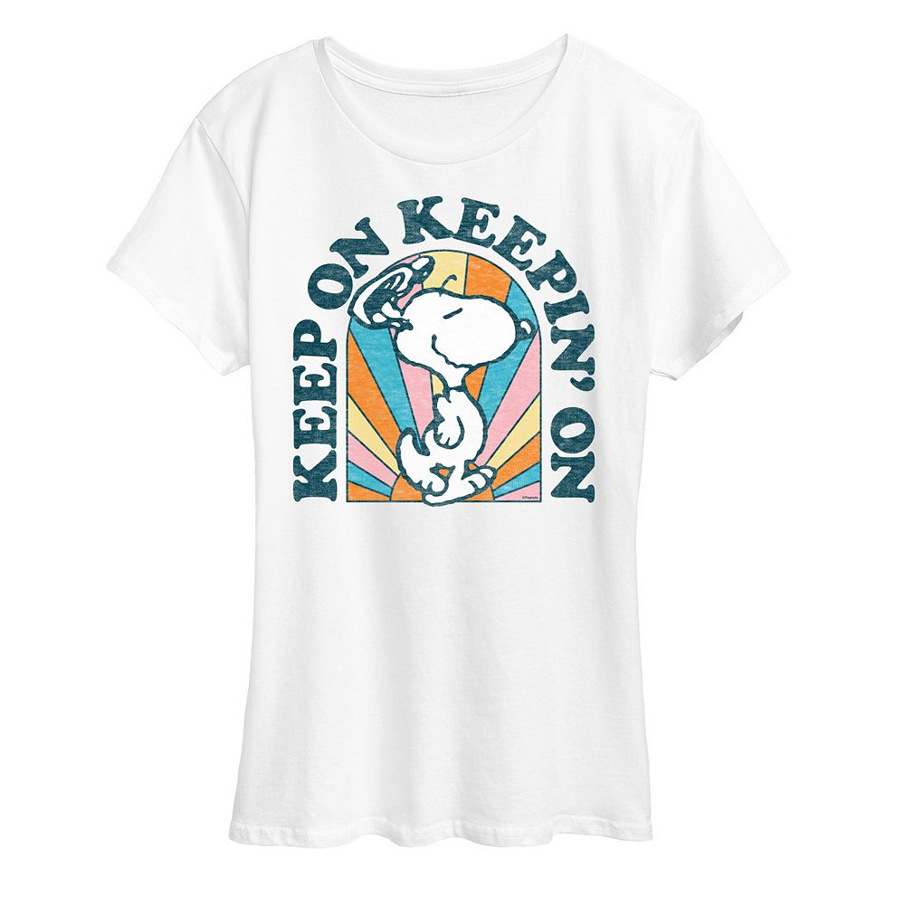Women's Peanuts Snoopy Keep On Graphic Tee