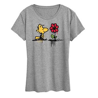 Women's Peanuts Woodstock Rose Graphic Tee
