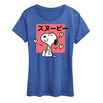 Women's Peanuts Tokyo Snoopy Hearts Graphic Tee