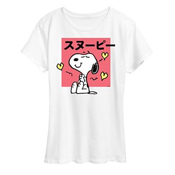 Women's Peanuts Tokyo Snoopy Hearts Graphic Tee