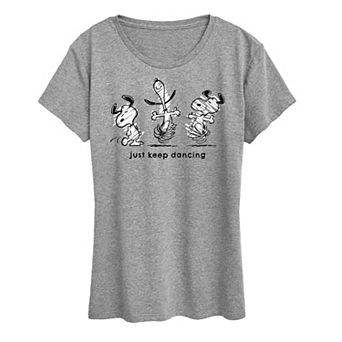 Women's Peanuts Snoopy Just Keep Dancing Graphic Tee