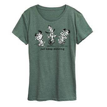 Women's Peanuts Snoopy Just Keep Dancing Graphic Tee