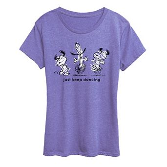 Women's Peanuts Snoopy Just Keep Dancing Graphic Tee