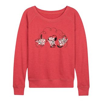 Women's Peanuts Snoopy Group French Terry Long Sleeve Tee