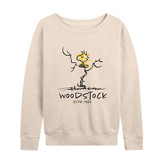 Women's Peanuts Woodstock Est 1969 French Terry Long Sleeve Tee