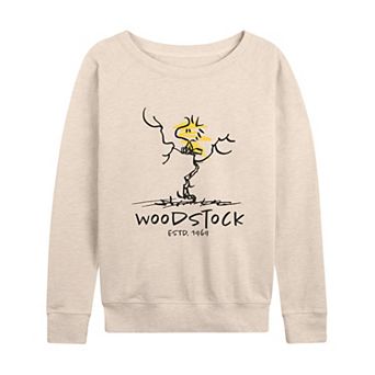 Women's Peanuts Woodstock Est 1969 French Terry Long Sleeve Tee