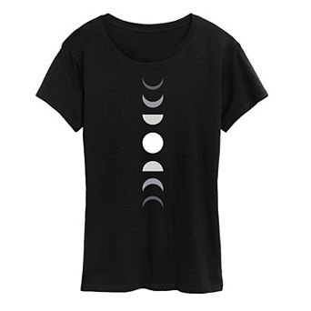 Women's Monochrome Moon Phases Graphic Tee