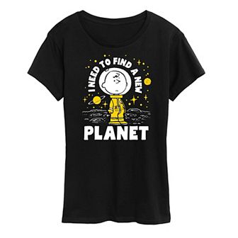 Women's Peanuts Charlie Brown Another Planet Graphic Tee