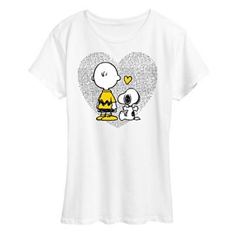 Women's Peanuts Charlie Brown & Snoopy Dot Heart Graphic Tee