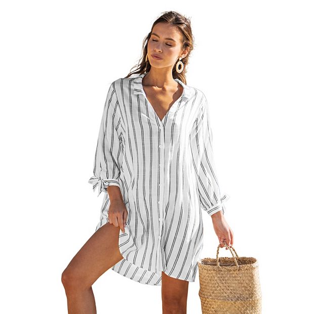 Button down swim cover up clearance