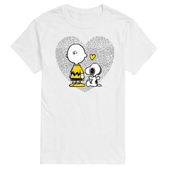 Men's Peanuts Charlie Snoopy Heart Graphic Tee